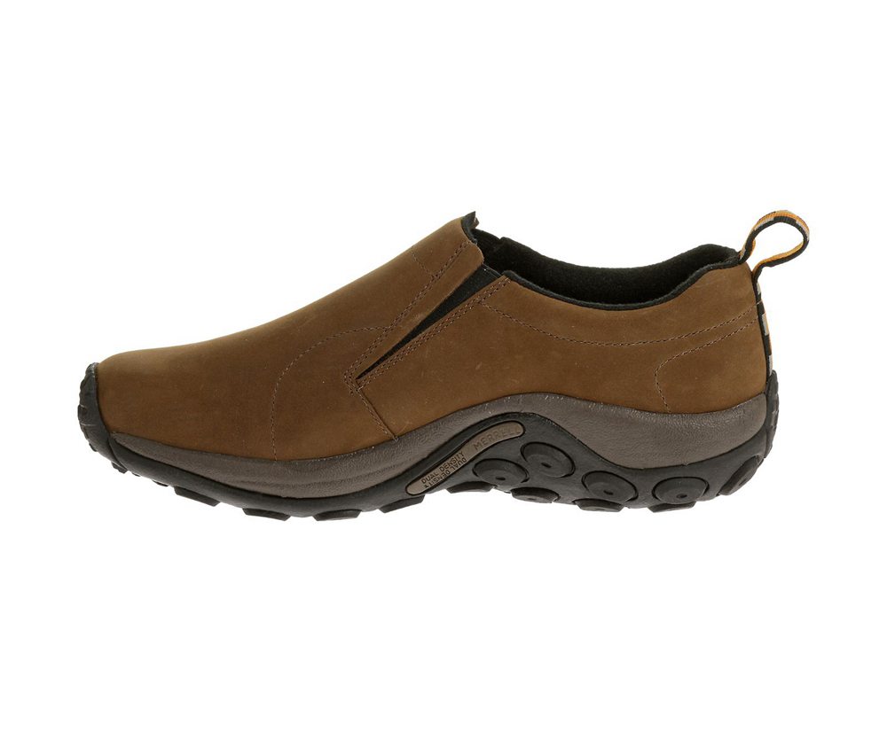 Merrell Slip Ons Brown - Jungle Moc Nubuck Waterproof Wide Width - Mens 17GDCSZKH